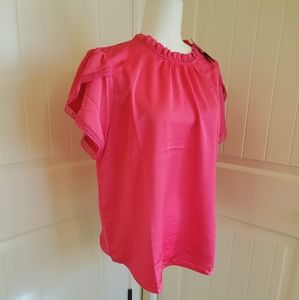 J. Crew NWT Tulip Sleeve Ruffle Neck Top XL